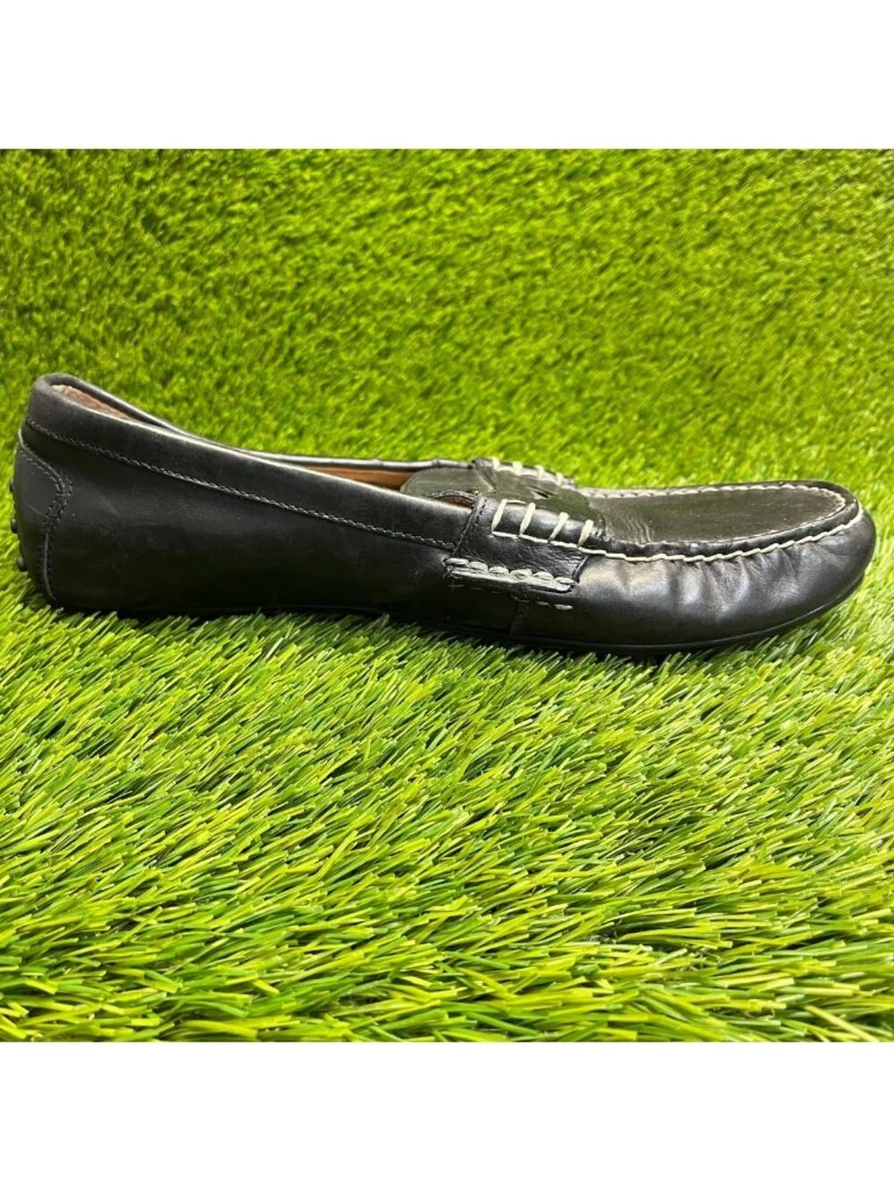 Polo Ralph Lauren WES Mens Size 11 Black Casual Classic Leather Loafer Shoes